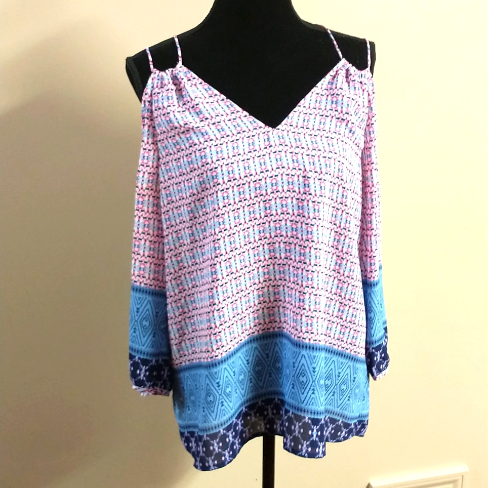 Cold Shoulder Pattern Blouse